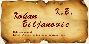 Kokan Biljanović vizit kartica
